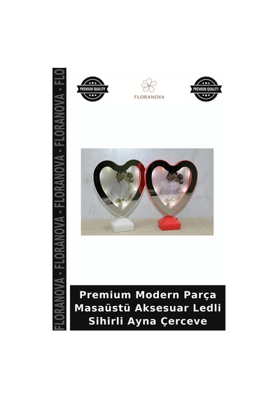 Premium Modern Parça Masaüstü Aksesuar Ledli Sihirli Ayna Çerceve Çok Renkli
