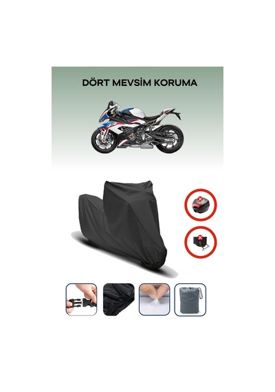 Siyah Arka Çanta Kilit Uyumsuz Bmw S 1000 Rr Race Uyumlu Motosiklet Brandası, 4mevsim