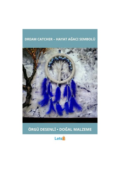 Rüya Kovan Hayat Ağacı Dream Catcher 57 Cm Uzunluk 22 Cm En 1 Adet
