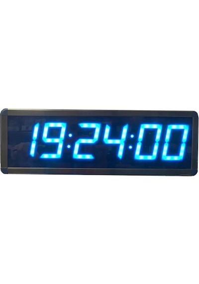 Saniyeli Dijital Led Duvar Ve Masa Saat Ve Derece - Turkuaz Kasa Ölçüsü: 12x35 Cm