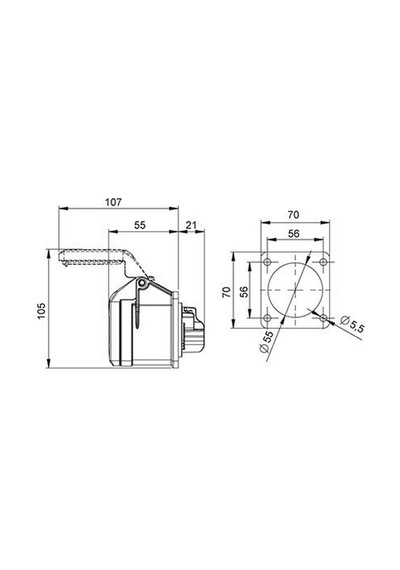 Mete Enerji 5x16a. Ip44 Makine Prizi -düz- Vidalı Bağl. 406510v