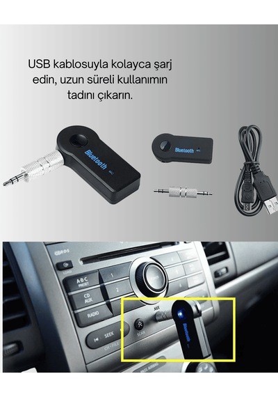 Taşınabilir Bluetooth Aux Araç Kiti Müzik Konuşma