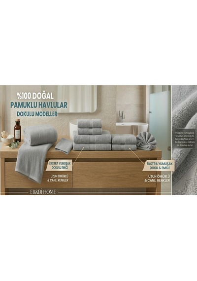 Banyo Havlusu %100 Pamuk 70 140 Gri