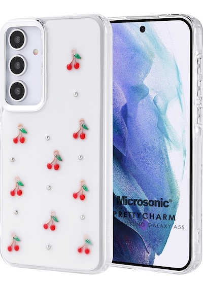 Microsonic Samsung Galaxy Uyumlu A54 Kılıf Prettycharm Cherry -