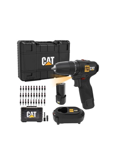 Cat Dx1160 12volt/2.0ah Li-ion Çift Akülü Kömürsüz Profesyonel Şarjlı Darbeli Matkap + Da01901 32 Pa