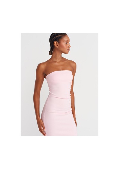 Dilvin 91368 Straplez Midi Elbise-toz Pembe-16528