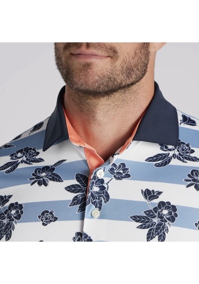 Puma Garden Pique Polo Çiçek Baskılı Erkek Golf Tshirt Zen Blue-deep Navy