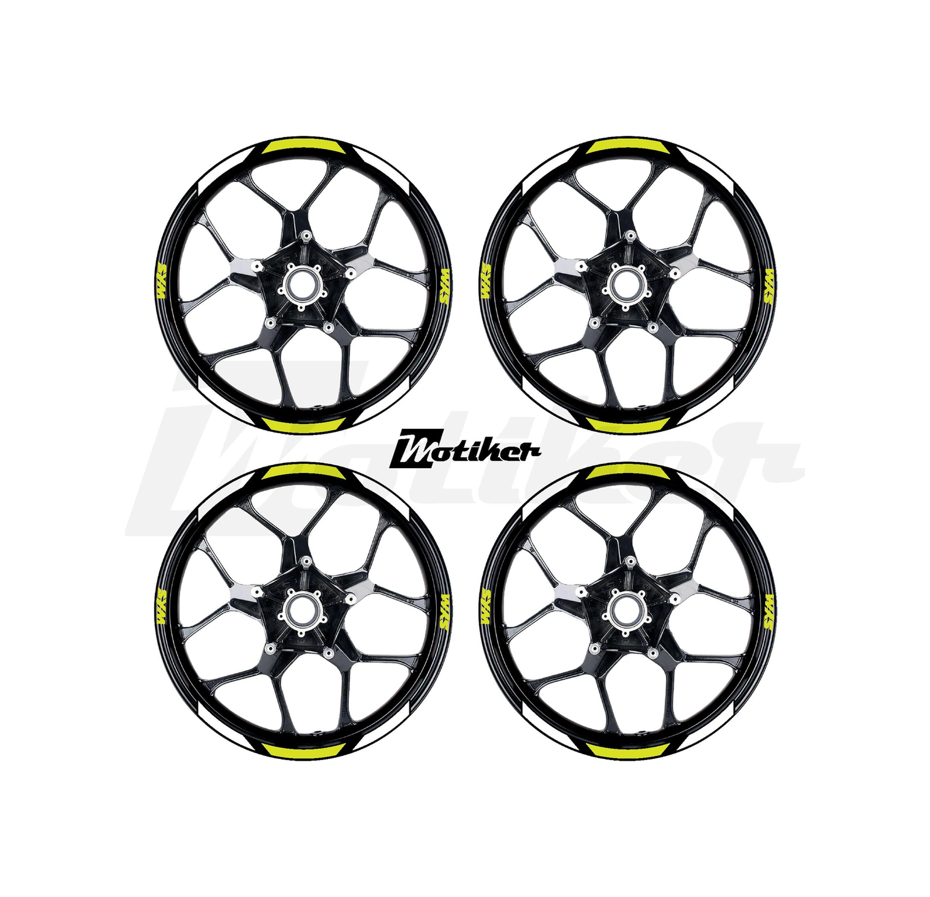 Sym Adx-125 Sticker Jant Dışı Neon Sarı Beyaz Renkli Etiket Modeli Sticker