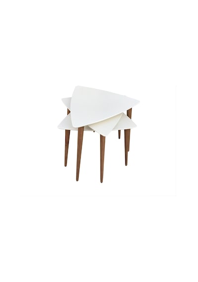 Zigon Sehpa Ahşap Kayın Retro Konik Ayak Model Üçgen Tabla Renk B (382773090)