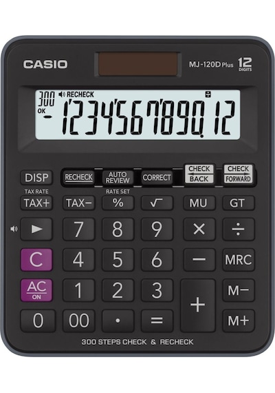 Casio Mj-120dplusbkwadpw Hesap Makinesi Desktop Gri - Siyah