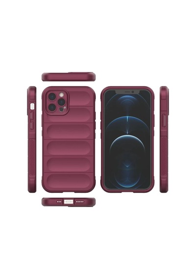 Apple Uyumlu iPhone 12 Pro Uyumlu Kılıf Optimum Silikon - Bordo