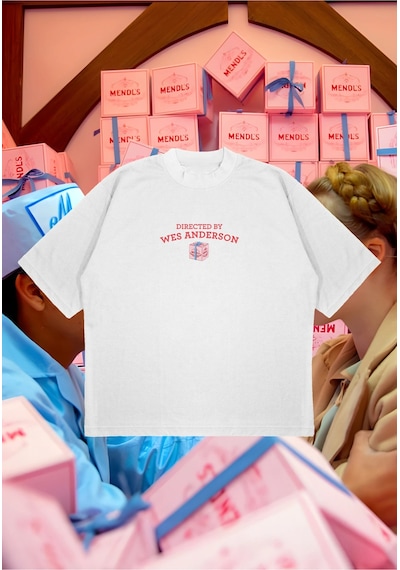 Tarzsokak Directed By Wes Anderson Baskılı Oversize Unisex Pamuklu Nefes Alan Kalın Kumaşlı Beyaz