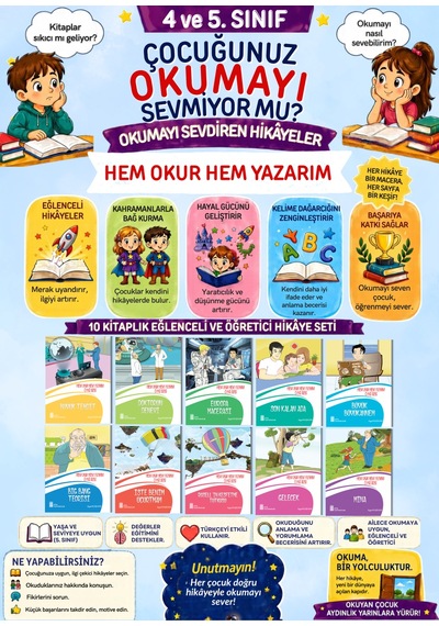 5.sınıflara Özel Hikaye Sevdiren Okuma Kitabı 10'lu