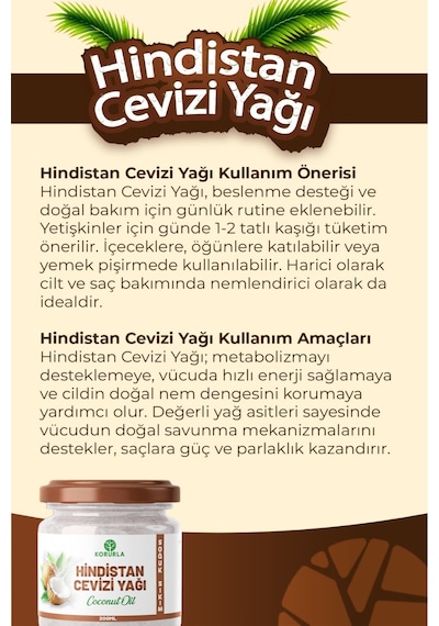 Saf Hindistan Cevizi Yağı Soğuk Sıkım 200ml Diğer