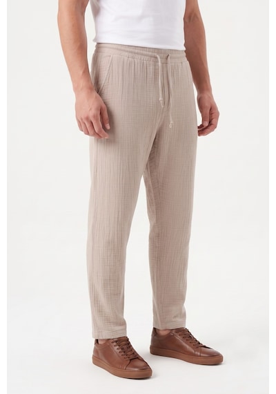 Mösyö Erkek Baggy Kalıp Müslin Kumaş Pantolon Bgl-st05592 Bej