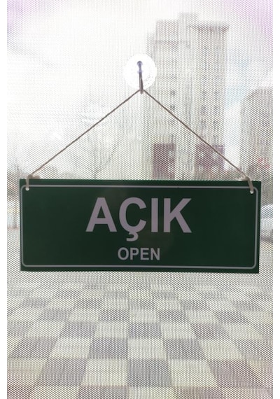 Vantuzlu Açık Kapalı Çift Yön Kapı Tabelası 10X15