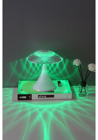 Lw-31 Beyaz Abajur Karistal Elmas Masa Lambası Romantik Akrilik Led Gece Lambası Beyaz