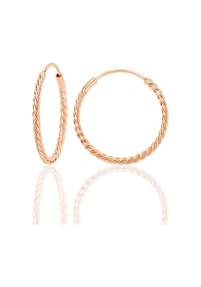 Gümüş Rose 20 Mm Sık Burgu Halka Küpe Barcode Rose