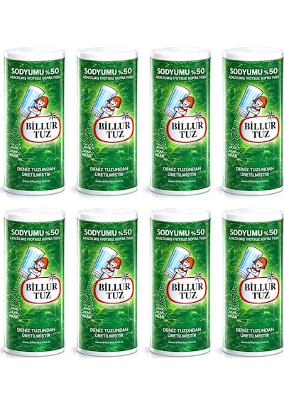 Billur Tuz Sodyumu %50 Azaltılmış 500 Gr X 8 Adet