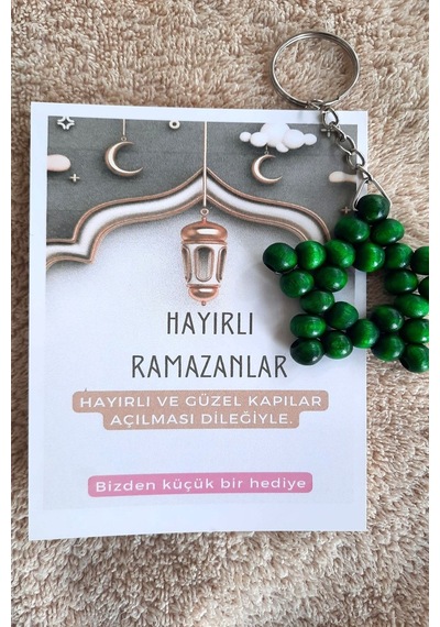 5 Adet Yeşil Yıldız Anahtarlık - Ramazan Hediyesi - Konsept