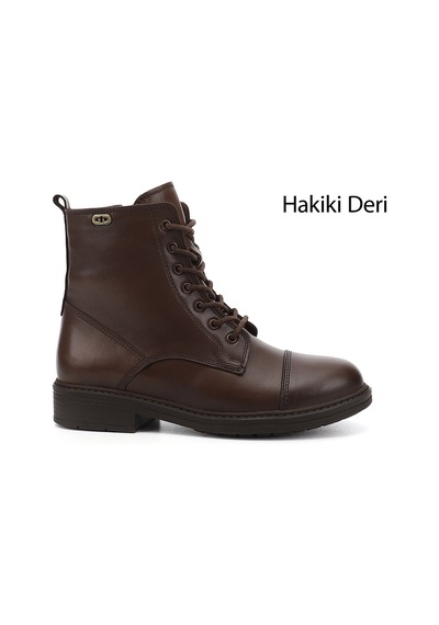 Gönderi(R) Gönderi R Kahve Antik Fermuarlı Hakiki Deri Postal Bot Kahve