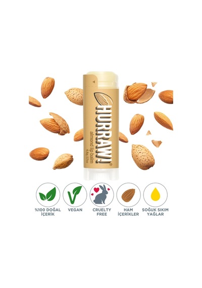 Hurraw Organik Almond Lip Balm