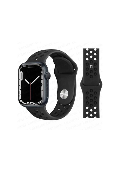 Watch 9-8-7-6-5-4-3-se-ultra-ultra 2 / 42-44-45-49 Mm Uyumlu Delikli Nike Silikon Spor Kordon