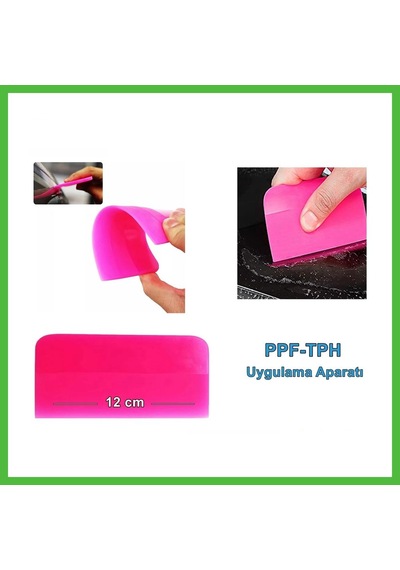 Vaveni Ppf/tph Silikon Çekçek Ragle Cam Filmi Çekme Uygulama Aparatı Pembe 12x7.5cm Arz