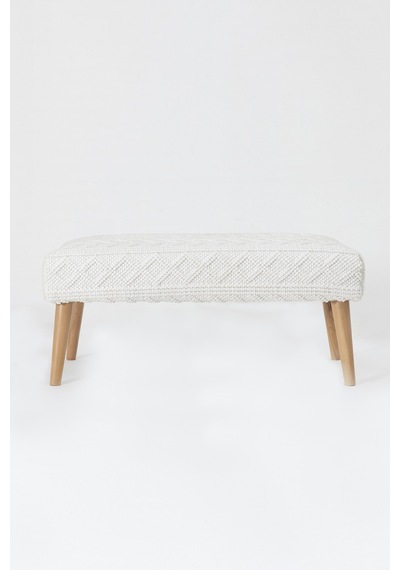 Bliss Krem Kabartma Dokulu Bench 42 X 91 X H 42 Cm 4283
