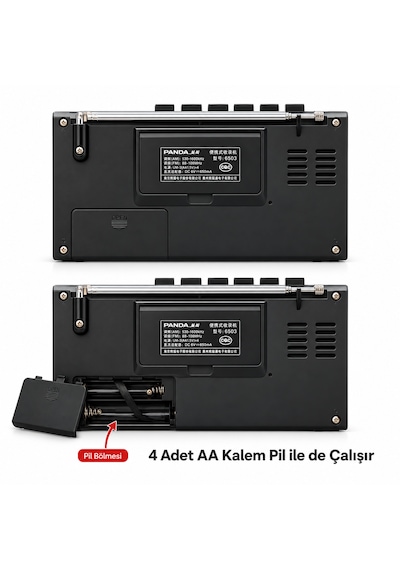 Panda 6503 Taşınabilir Kasetçalar Ses Kayıt Cihazı Fm/am Radyo Usb Tf Kart Mp3/wma Kasetten Dijitale Aktarım