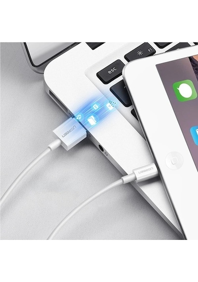 Ugreen iPhone Apple Uyumlu iOS Şarj Ve Data Kablosu Mfi Sertifikalı Beyaz 2 Me