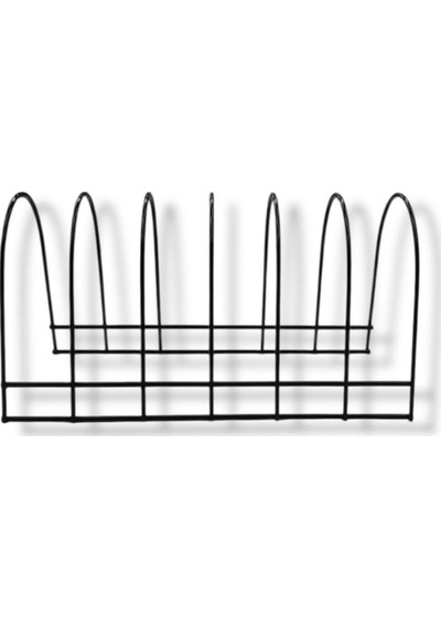 Blackline 6 Bölmeli Tabaklık & Organizer & Oval Metal 17 X 12 Siyah Tr Diğer