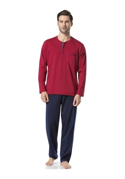 Pierre Cardin 5560 Bordo Damatlık Ropteşambr 5'li Pijama Set 001