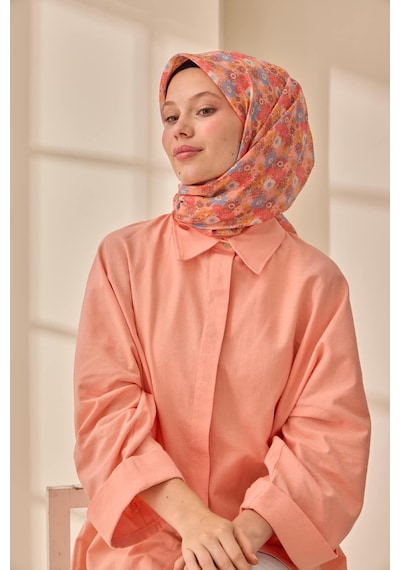 Silk Home Soft Eşarp 73092-20 Yavruağzı, Bebe Mavisi, Turuncu, Mocha Mousse