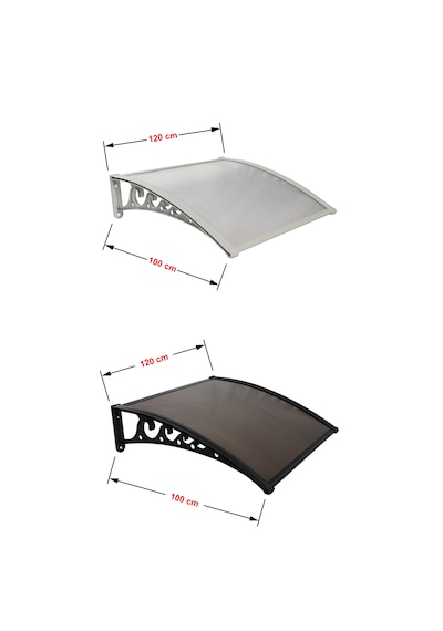 Plastik Ayak 6mm Levhalı Pratik Sundurma Kanopi 100x120 Cm Siyah