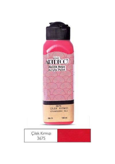 Y-070r-3675 Akrilik Boya 140 Ml Çilek Kırmızı Çilek Kırmızı