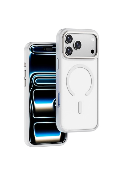 Apple iPhone Uyumlu 18 Pro Kılıf Wiwu Fgg-012 Armorpro Serisi M-safe Özellikli Parmak İzi Bırakmayan Kılıf Beyaz