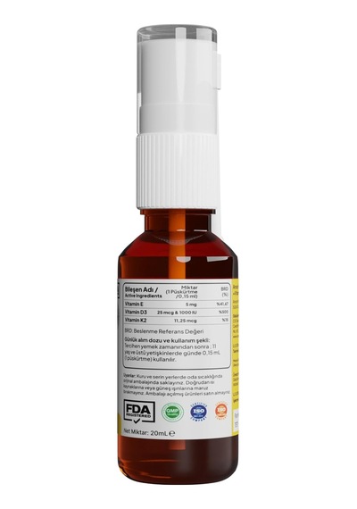 Tr Vitamin D3 K2 Vitamin E, 1000 Iu 2m Mcg Damla 20 Ml D3 K2 Vitamin D3k2