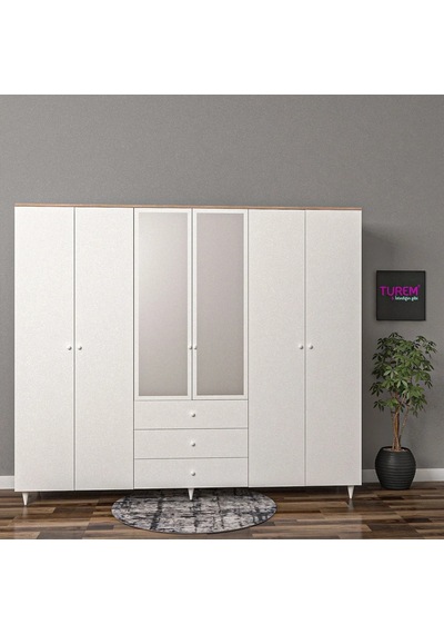 Trade 6 Kapılı Gardrop Mdf Sis Gri Trade 6 Kapılı Gardrop Mdf Sis Gri