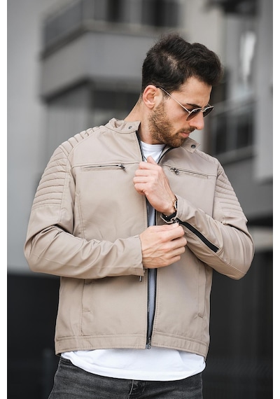 Oksit Abuja Slim Fit Fermuar Detaylı Dik Yaka Su İtici Erkek Mevsimlik Mont 001