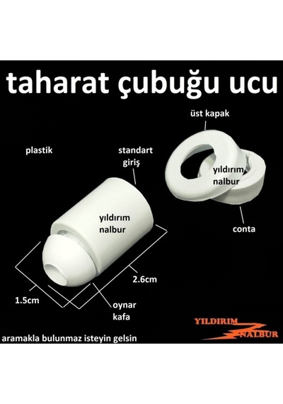 4 Adet Taharat Çubuğu Ucu Plastik Beyaz Taharet Borusu Ucu Perletörü Aparatı