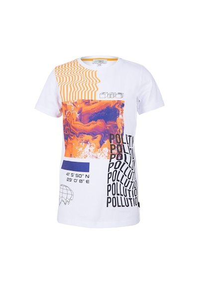 Brz Kids Baskılı Erkek Çocuk T-Shirt Beyaz