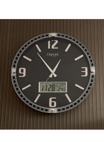 Dupont-t-710-a Dijital Termometreli Ve Takvimli Duvar Saati Silver-siyah İki Renk