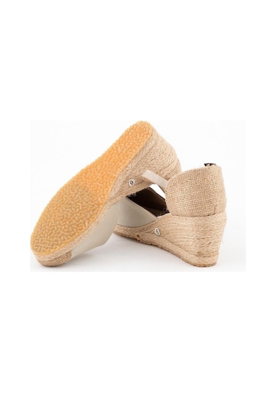 Star Tombis Gerçek Elişi Burnu Hasır Dolgu Topuk Bej Keten Hasır Espadril Handmade Bej