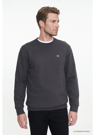 Wrangler Pamuklu Selanik Regular Fit Erkek Sweatshirt W2620080003 Antrasit