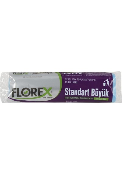 Florex Standart Büyük Boy Çöp Torbası 50 Adet Mavi 65 x 80 CM