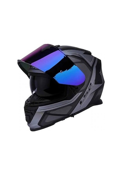 Ls2 Storm 2 Faster Full Face Motosiklet Kaskı Gökkuşağı Vizörlü Mat Titanyum