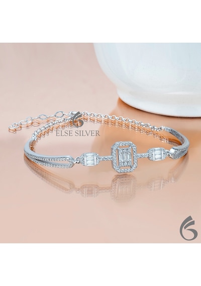 Tria Baget Taşlı Kelepçe Modeli Gümüş Bileklik N11.39676