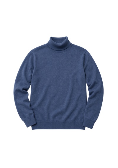 Battalmoda Erkek Büyük Beden İndigo Tam Balıkçı Triko Kazak 3xl-4xl-5xl-6xl