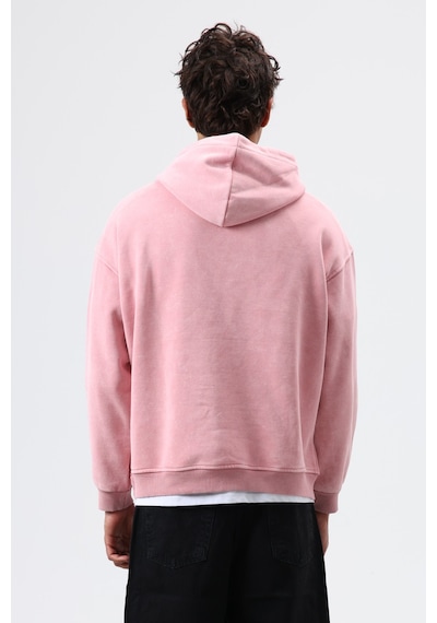 Vamos Oversize Baskılı Kapüşonlu Hoodie Somon